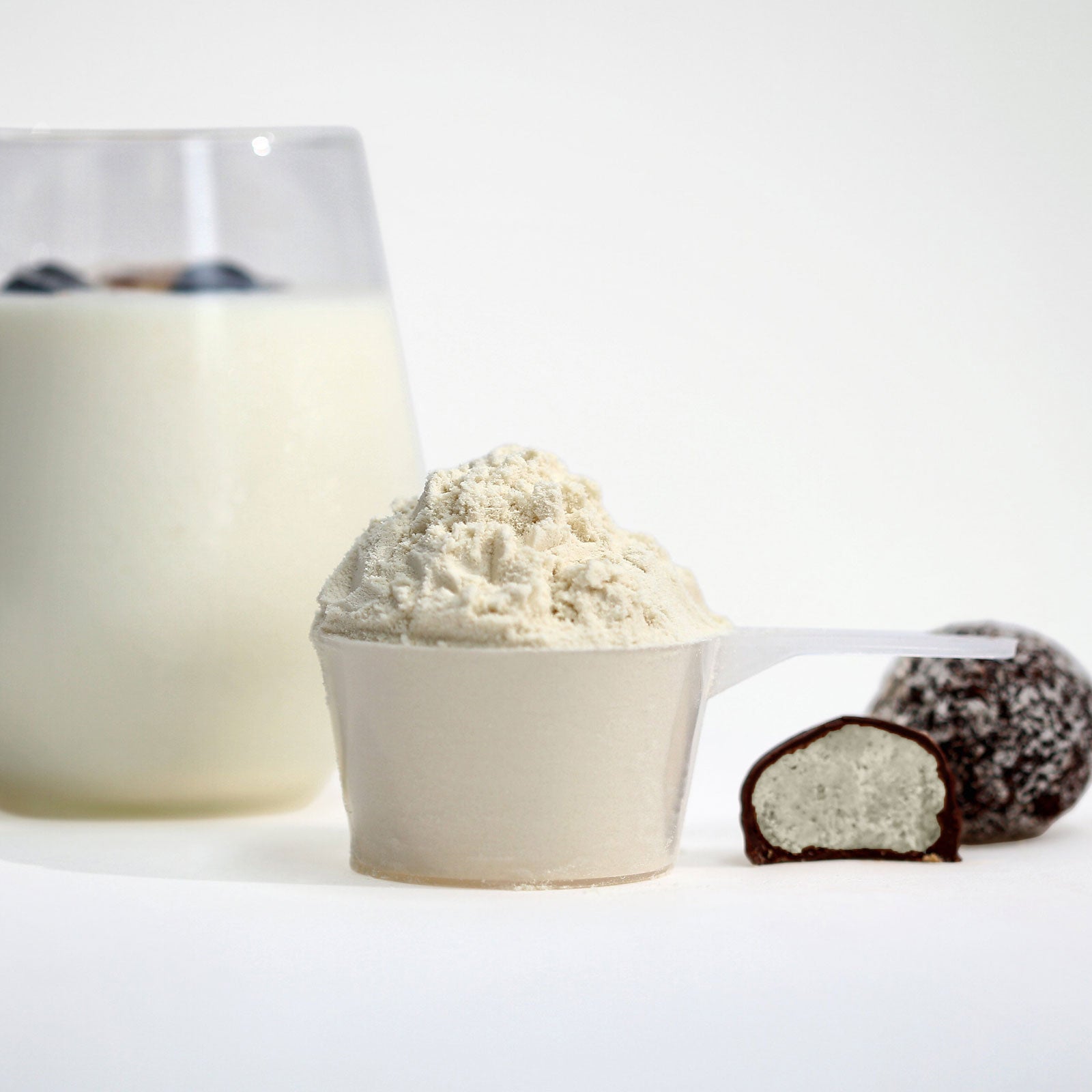 Whey protein prepared in a kitchen